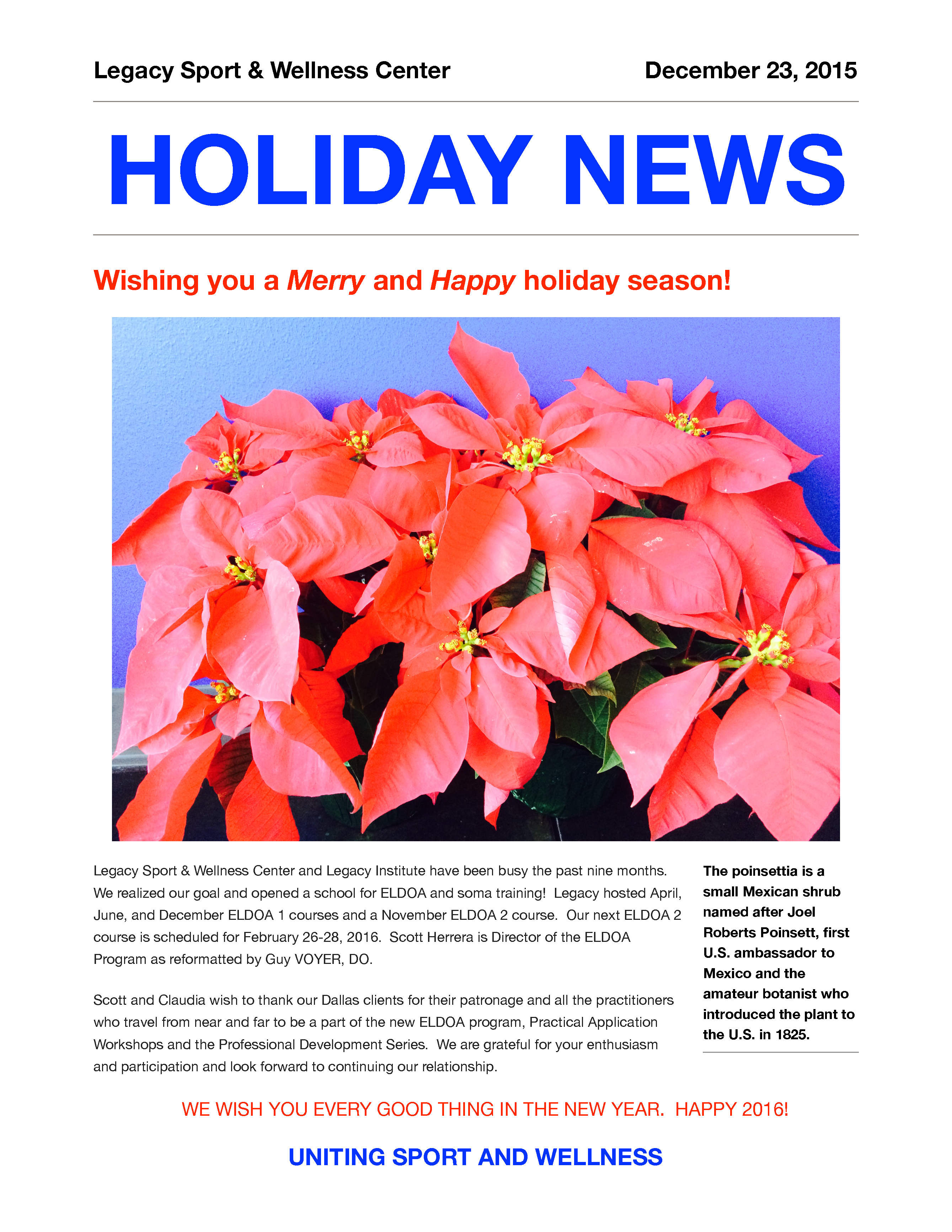 Holiday News 12/23/2015